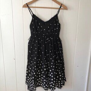 Moon Womens Polka Dot V-Neck Dress Medium